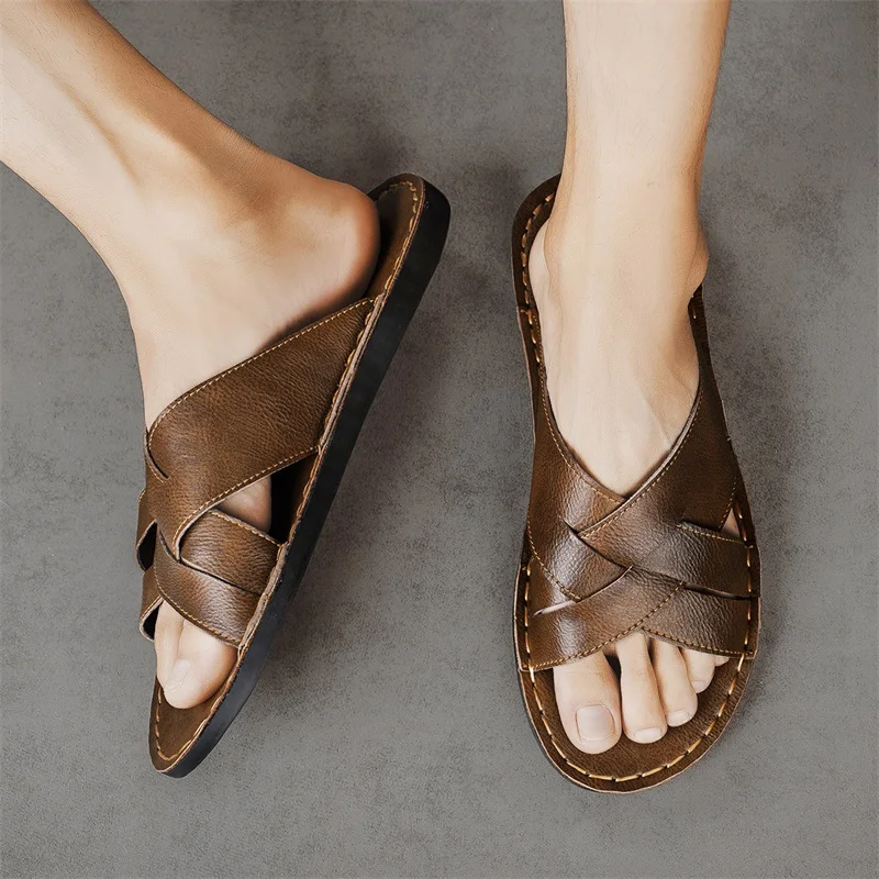 Echt leer Heren Casual Sandale - Men'S Shoes Hey Dude recensie en prijs