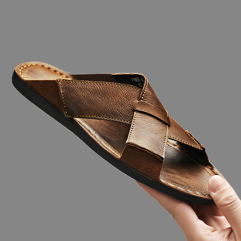 Mode Echt Leer Mannen Slippers - Men'S Shoes Hey Dude recensie en prijs
